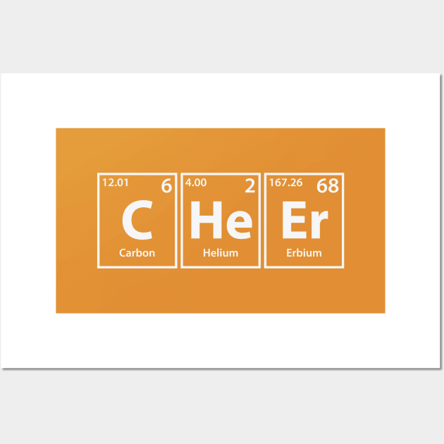 Cheer (C-He-Er) Periodic Elements Spelling Wall Art by cerebrands